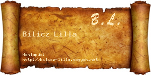 Bilicz Lilla névjegykártya